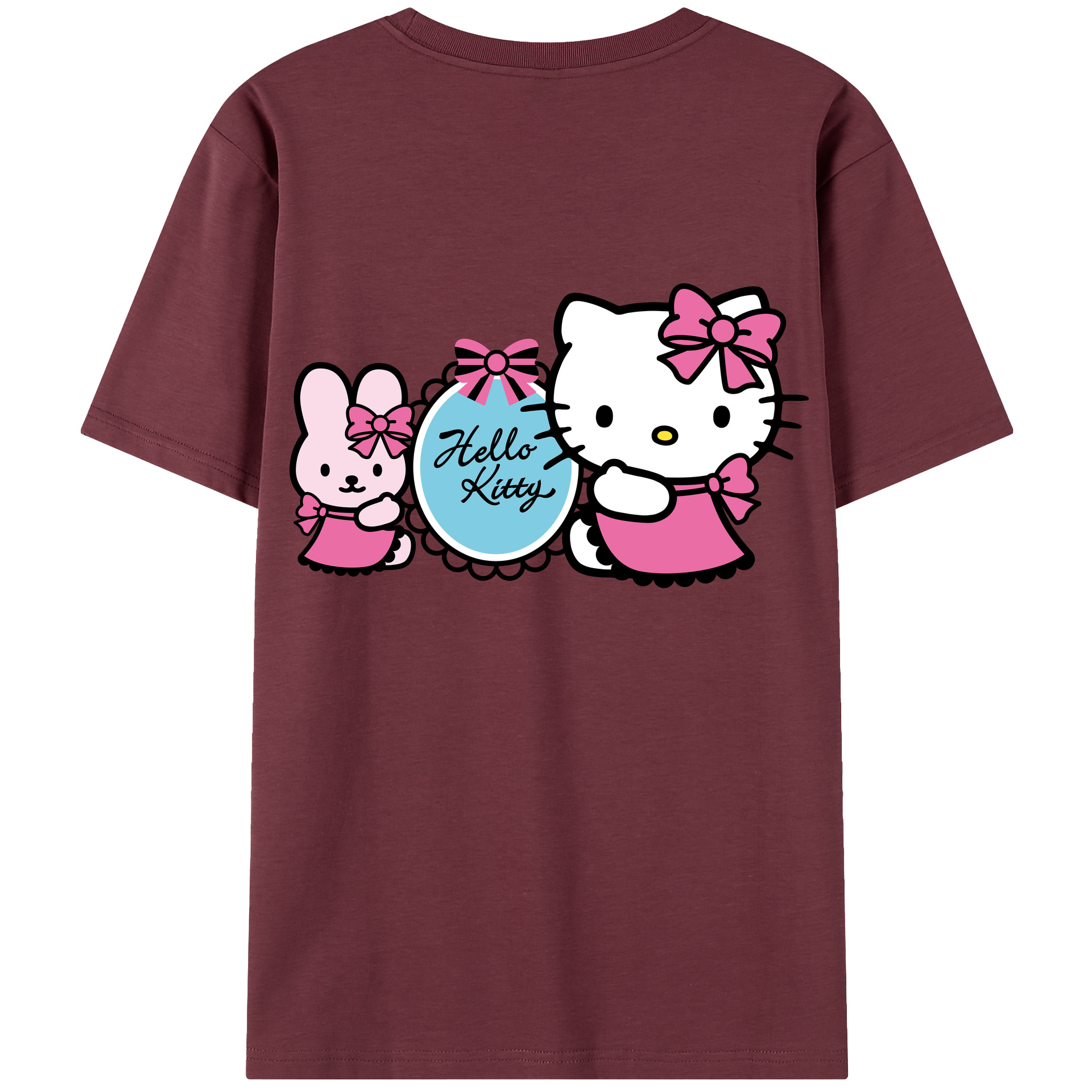 （画像用） Hello Kitty ハローキティ 綿100％半袖Tシャツ（背面プリント）